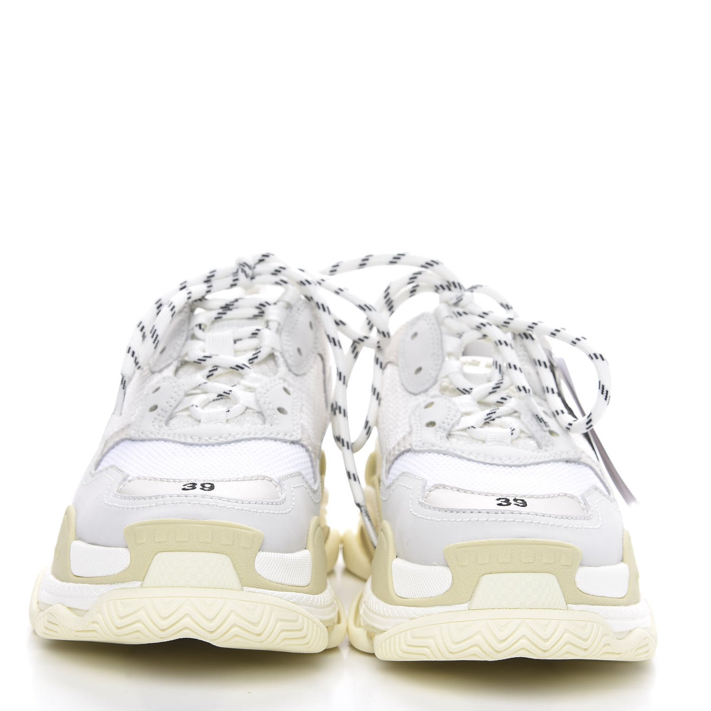 Fabric Mesh Womens Triple S Sneakers 39 White