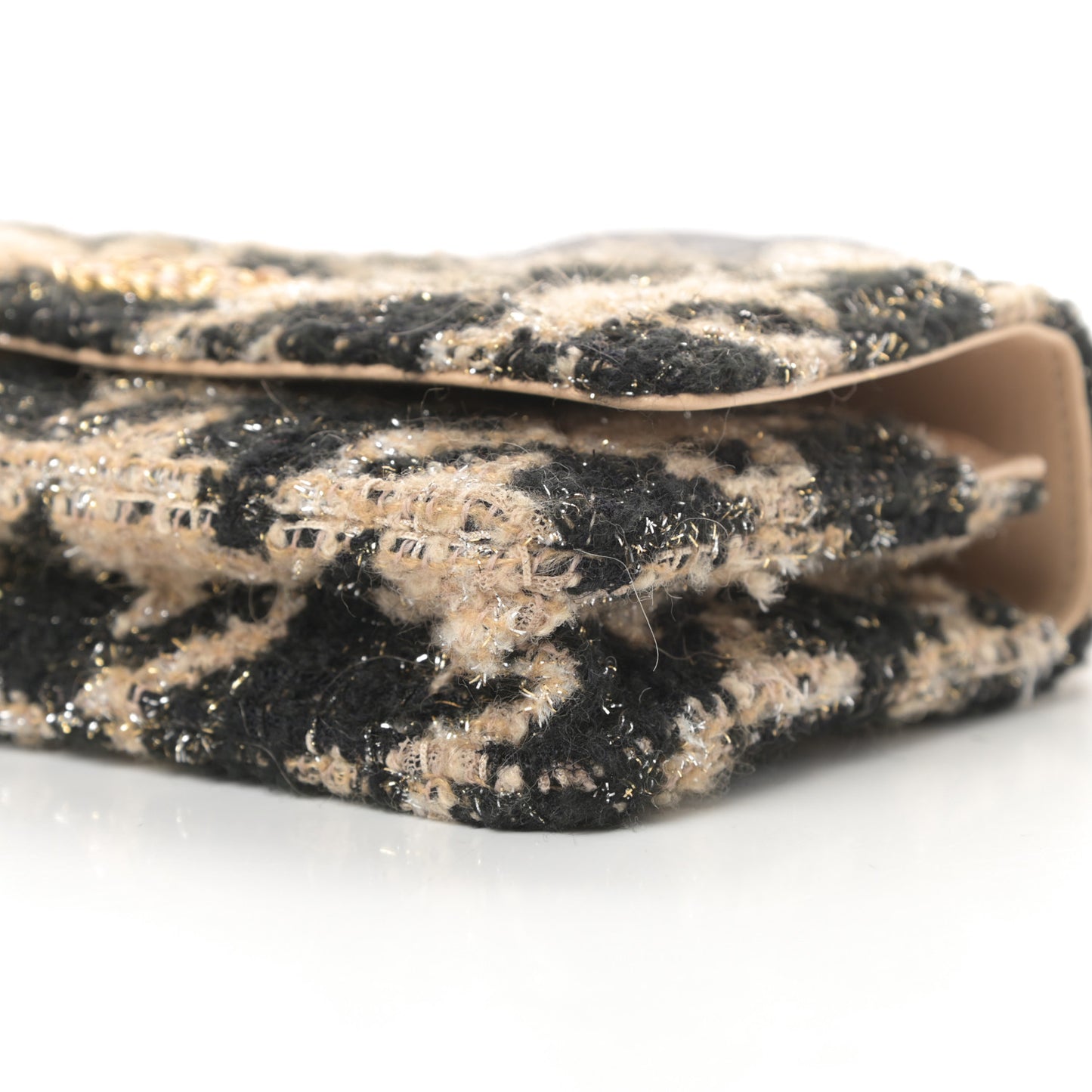 Wool Tweed Lambskin Quilted Chanel 19 Wallet On Chain WOC and Coin Purse Beige Black