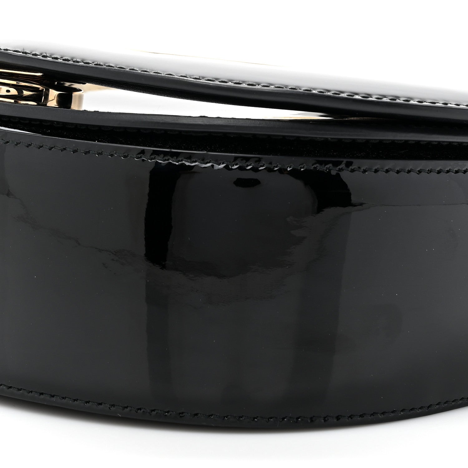 Salvatore Ferragamo Patent Calfskin Small Vela Flap Bag Black 9 of 11