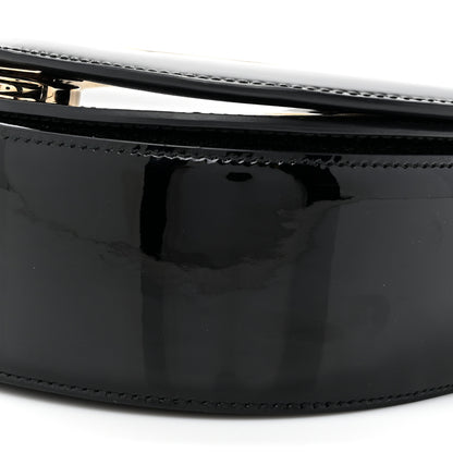 Salvatore Ferragamo Patent Calfskin Small Vela Flap Bag Black 9 of 11