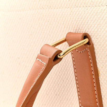 Celine Canvas Calfskin Horizontal Cabas Natural Tan 18 of 19