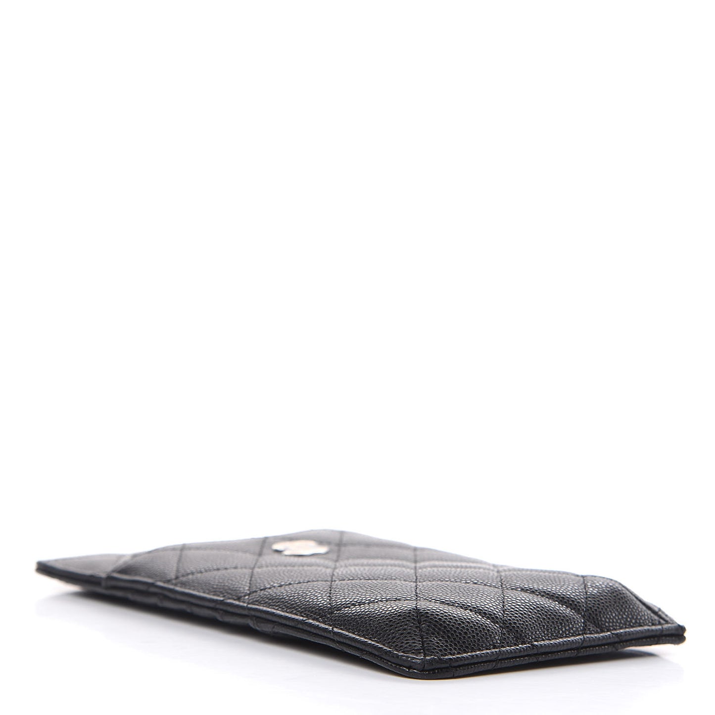 Caviar Quilted Classic Flat Wallet Pouch Black