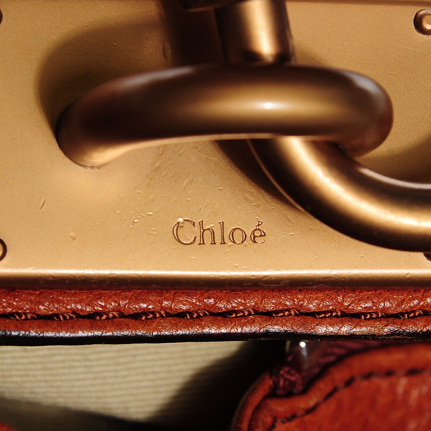 Chloe Calfskin Medium Paddington Satchel Whiskey 7 of 10
