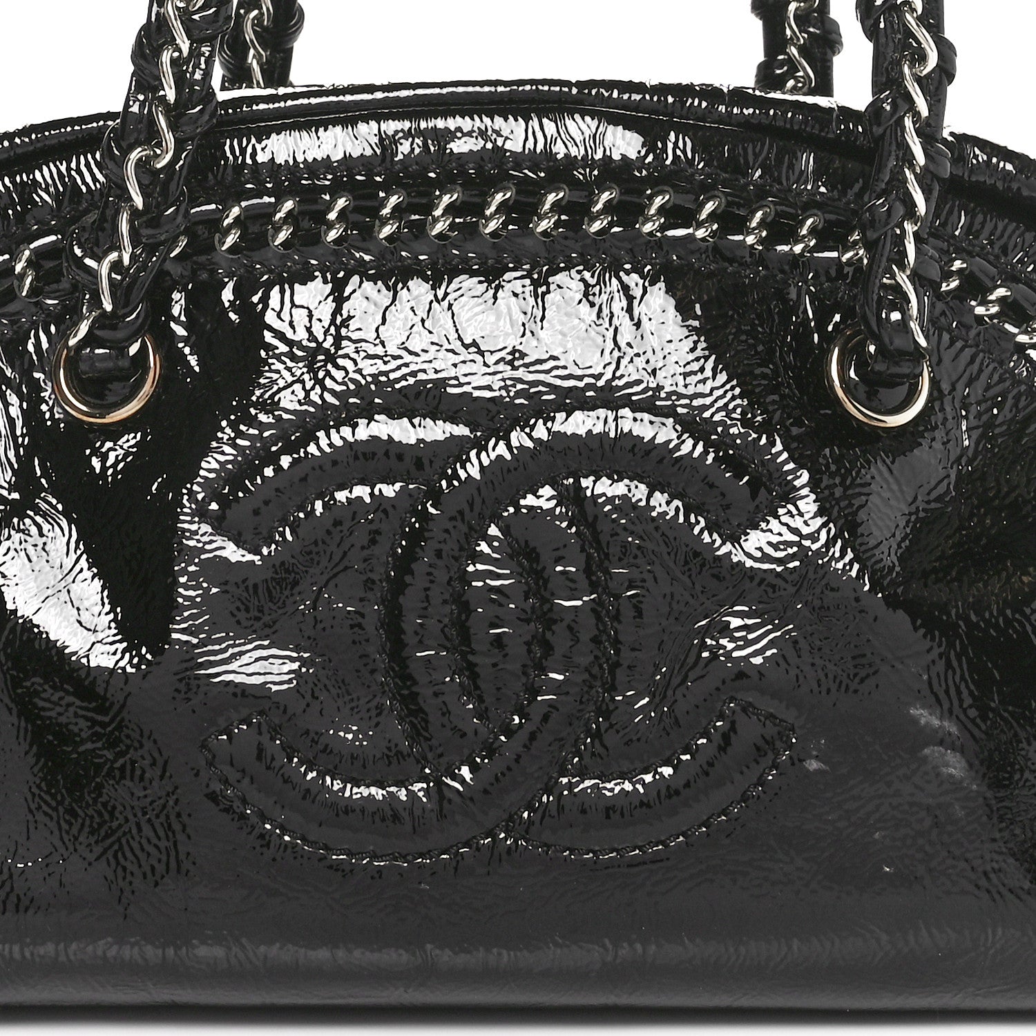 Chanel Patent Medium Luxe Ligne Bowler Black 8 of 11