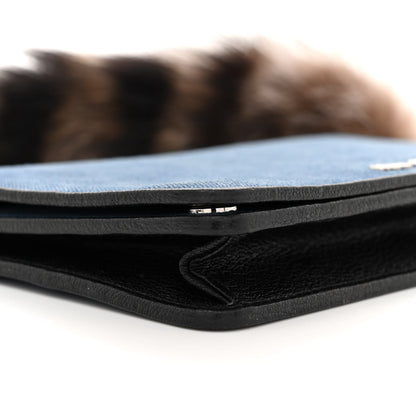 Miu Miu MIU MIU Denim Raccoon Fur Charm Crossbody Blue 10 of 11