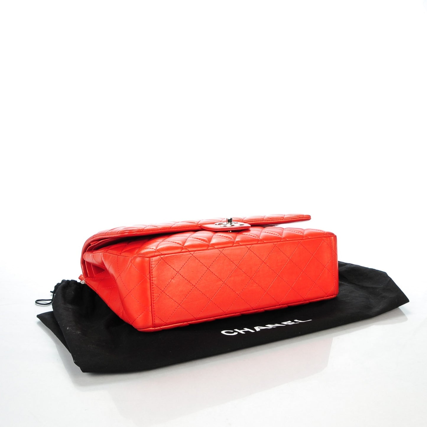 Lambskin Quilted Maxi Double Flap Red