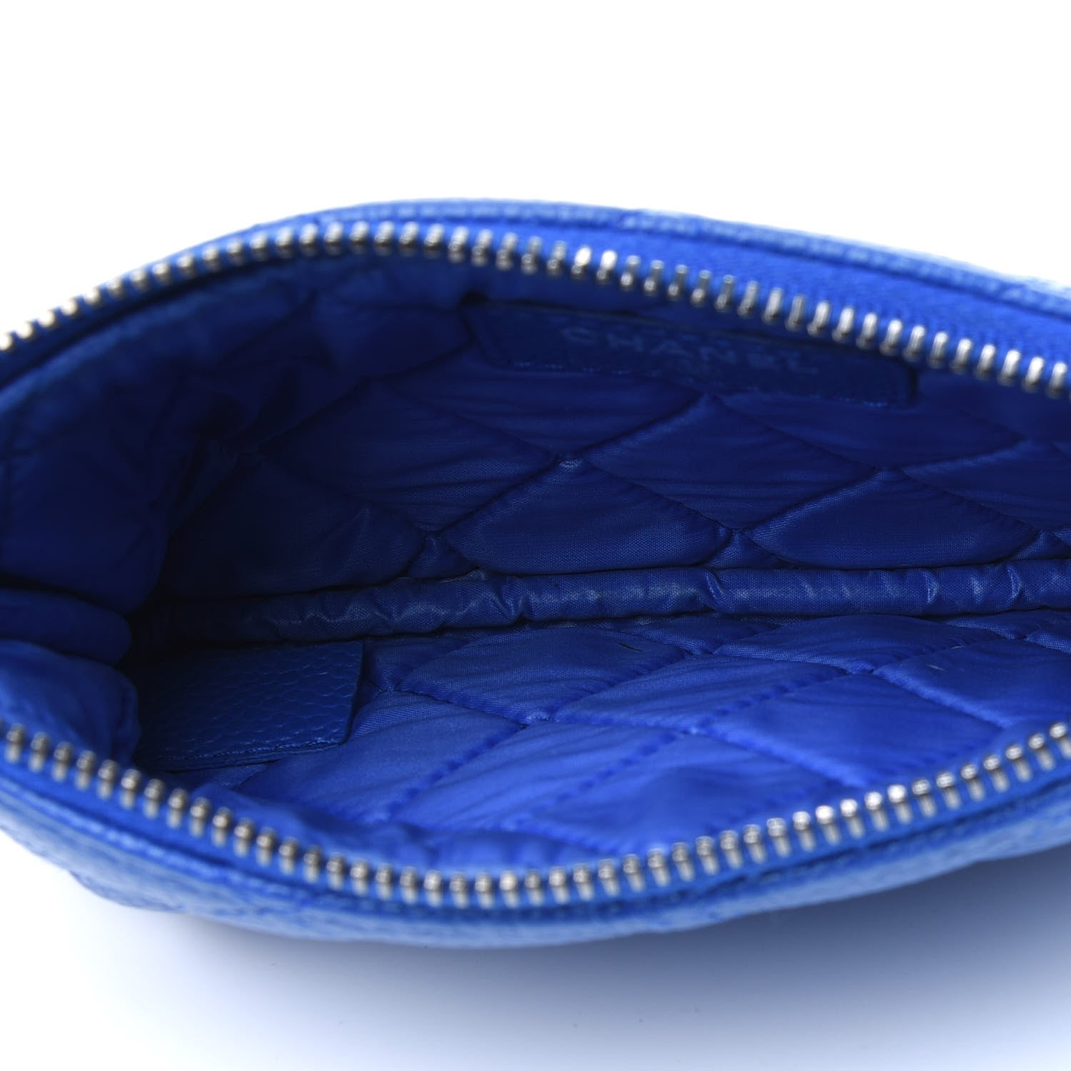 Chanel Caviar Quilted Small Cosmetic Case Blue 10 of 18