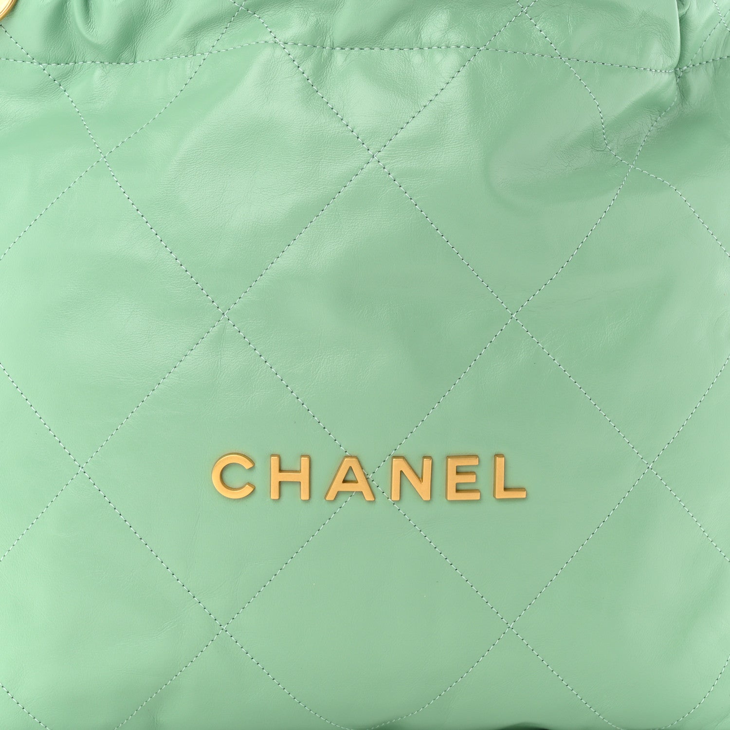 Chanel Shiny Calfskin Quilted Small Chanel 22 Light Green 9 of 11