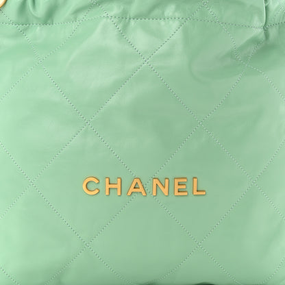 Chanel Shiny Calfskin Quilted Small Chanel 22 Light Green 9 of 11