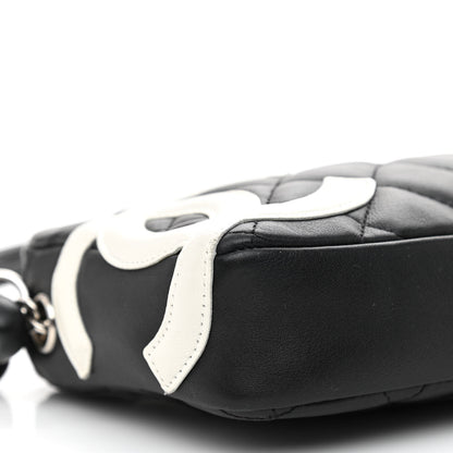 Chanel Calfskin Quilted Cambon Pochette Black White 9 of 11