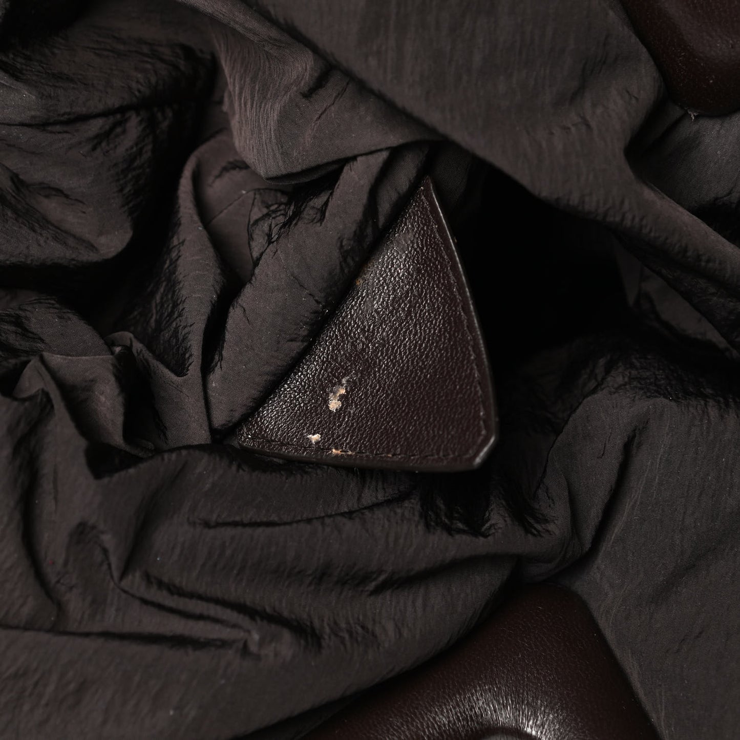 Lambskin Knit Small The Point Triangle Bag Black