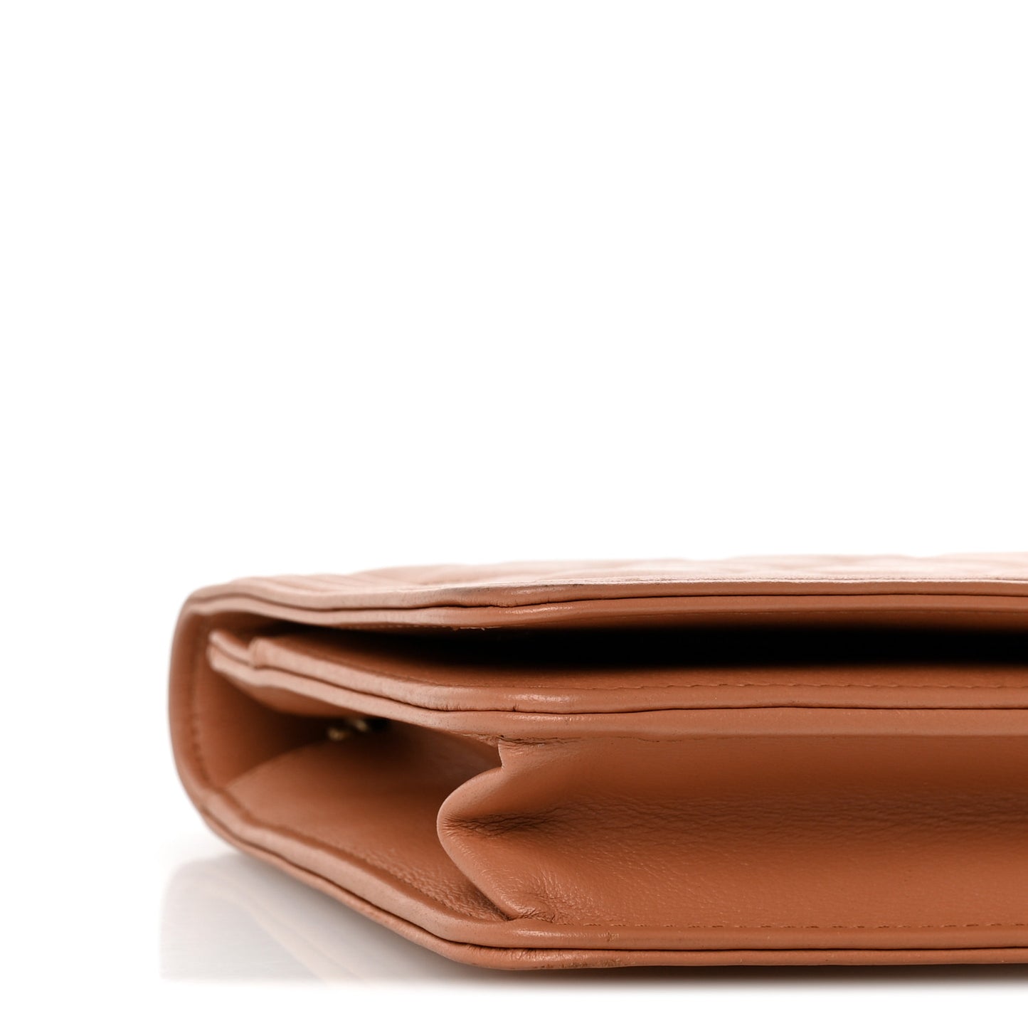 Lambskin Quilted Boy Wallet On Chain WOC Beige