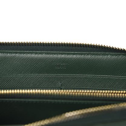 Prada Saffiano Metal Zip Around Wallet Biliardo 8 of 9