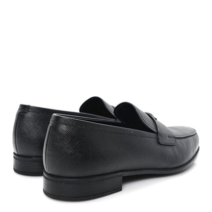 Prada Saffiano Mens Triangle Loafers 6 Black 5 of 9