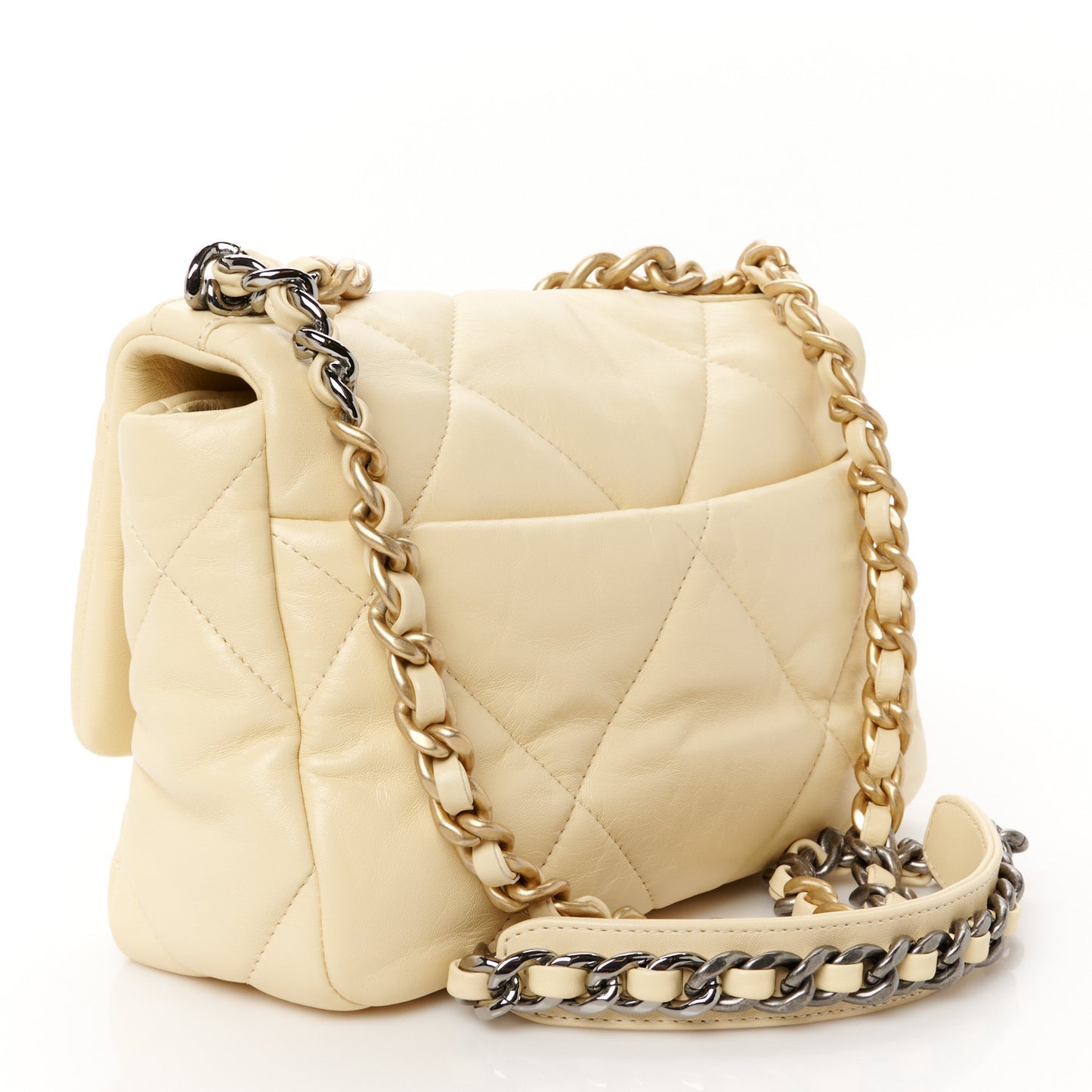 Lambskin Quilted Medium Chanel 19 Flap Yellow