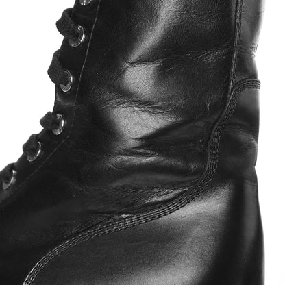 Chanel Crinkled Calfskin Paris Edinburgh CC Combat Boots 40 Black 10 of 10
