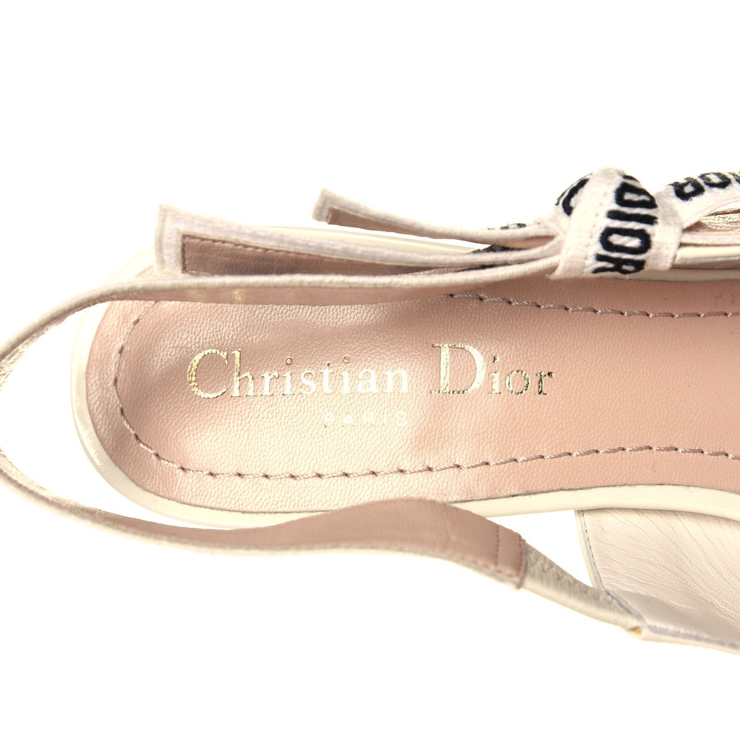 Patent Ribbon J'Adior Slingback 100mm Pumps 37 Off White