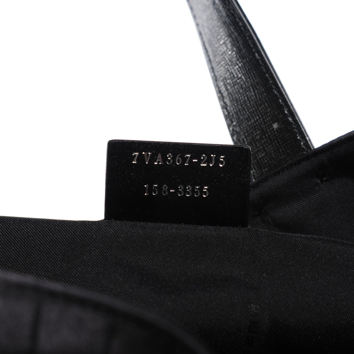 Calfskin Crocodile Embossed Tote Black Blue