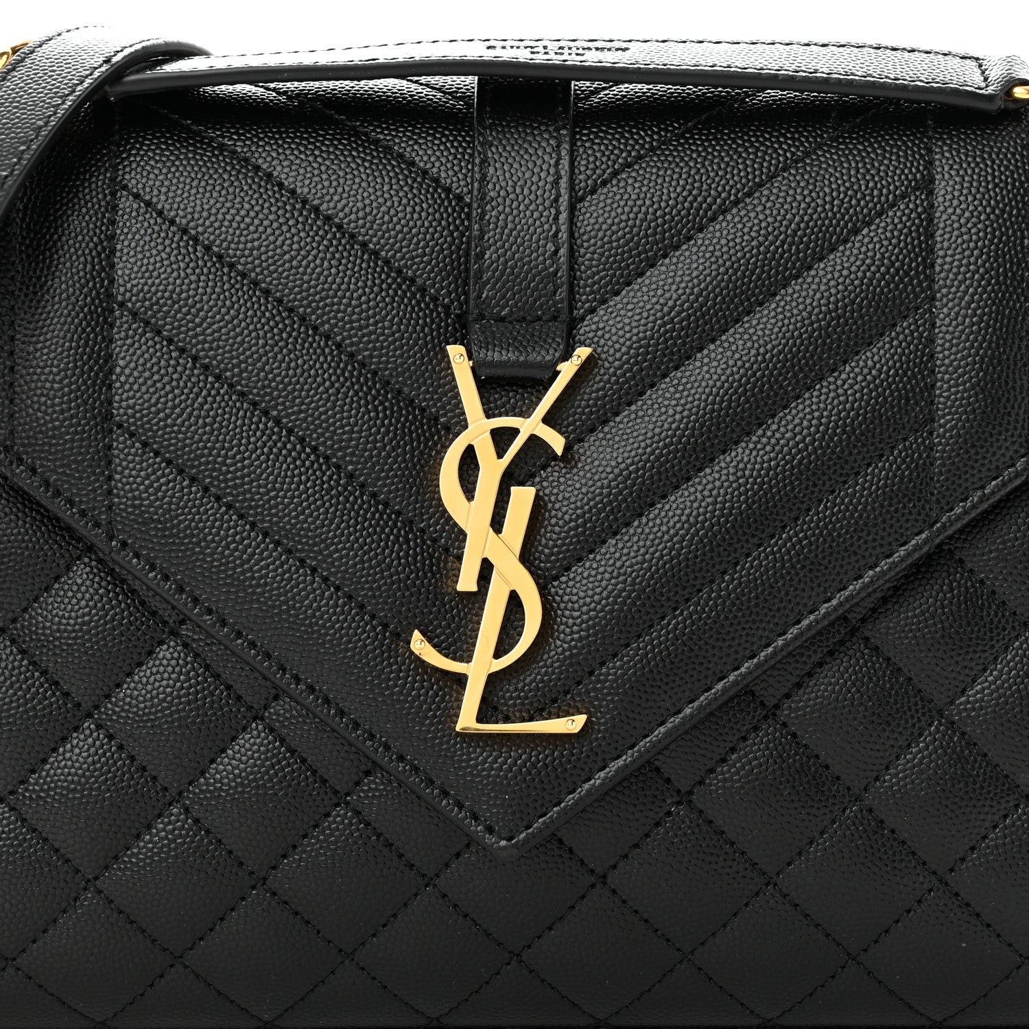 Saint Laurent Grain De Poudre Textured Mixed Matelasse Triquilt Medium Monogram Satchel Black 7 of 10