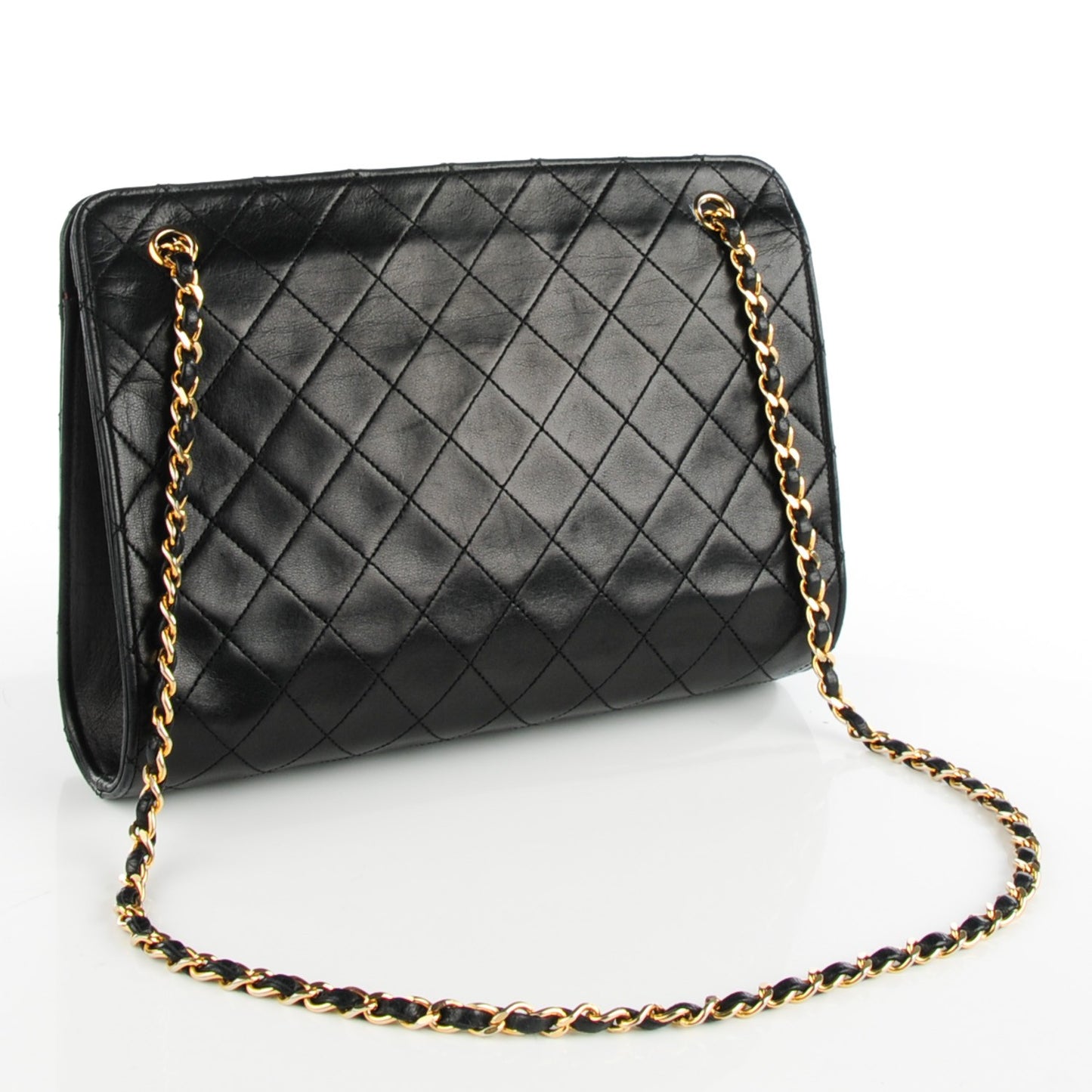 Lambskin Quilted Shoulder Bag Black