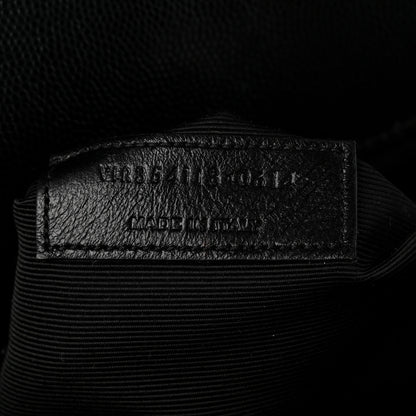 Saint Laurent Grain De Poudre Matelasse Chevron Large Monogram Satchel Black 7 of 10