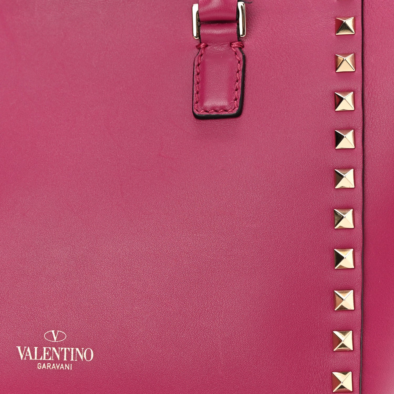 Valentino Garavani Vitello Small Rockstud Double Handle Tote Deep Cyclamin 15 of 16