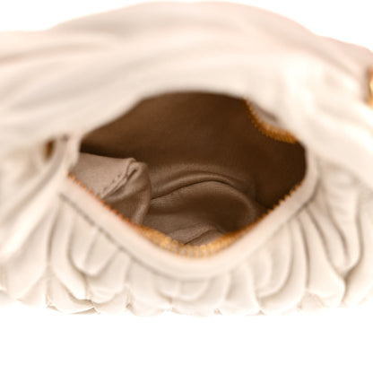 Miu Miu Nappa Matelasse Micro Wander Hobo White 5 of 10