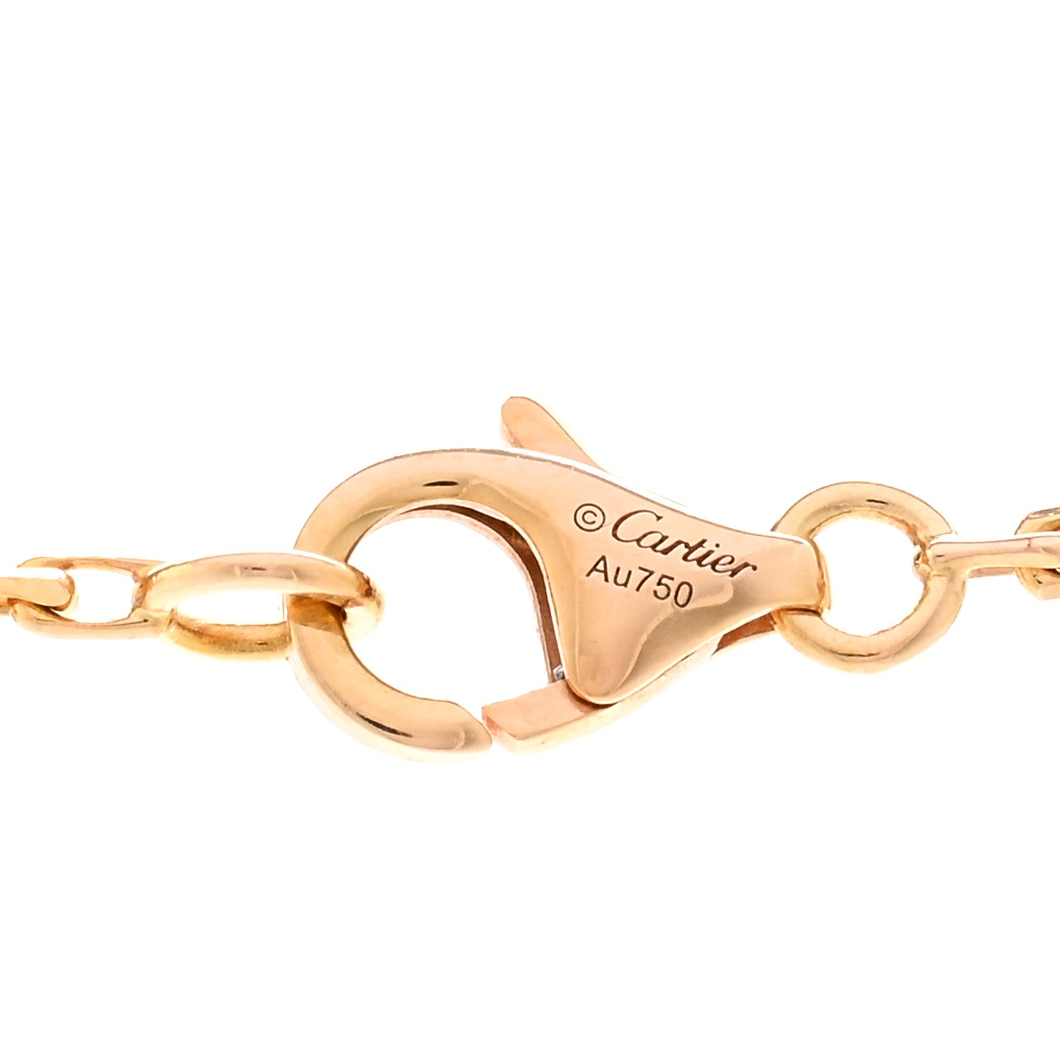 Cartier 18K Pink Gold Diamond Interlocking LOVE Necklace 4 of 5