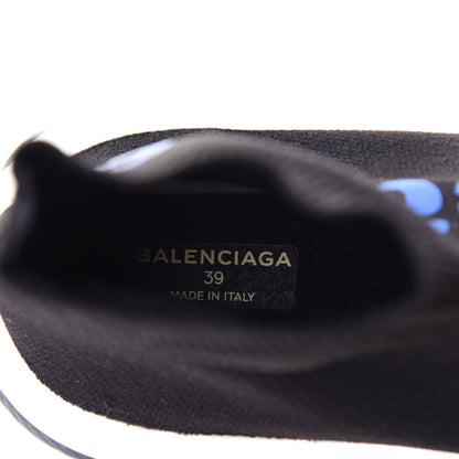 Balenciaga Neoprene Knit Power of Dreams Womens Speed Sneakers 39 Black Bleu 6 of 9