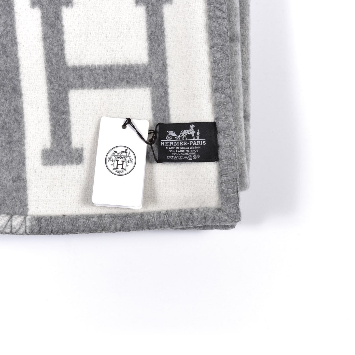Wool Cashmere Avalon III Blanket Ecru Gris Clair