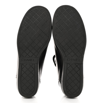 Chanel Lambskin Patent Cap Toe CC Sneakers 36 Black 5 of 18