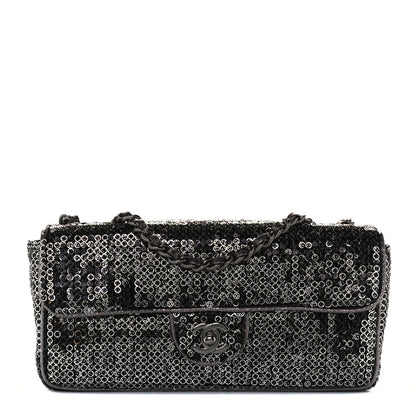Chanel Sequin East West Flap Dark Silver 1 of 12