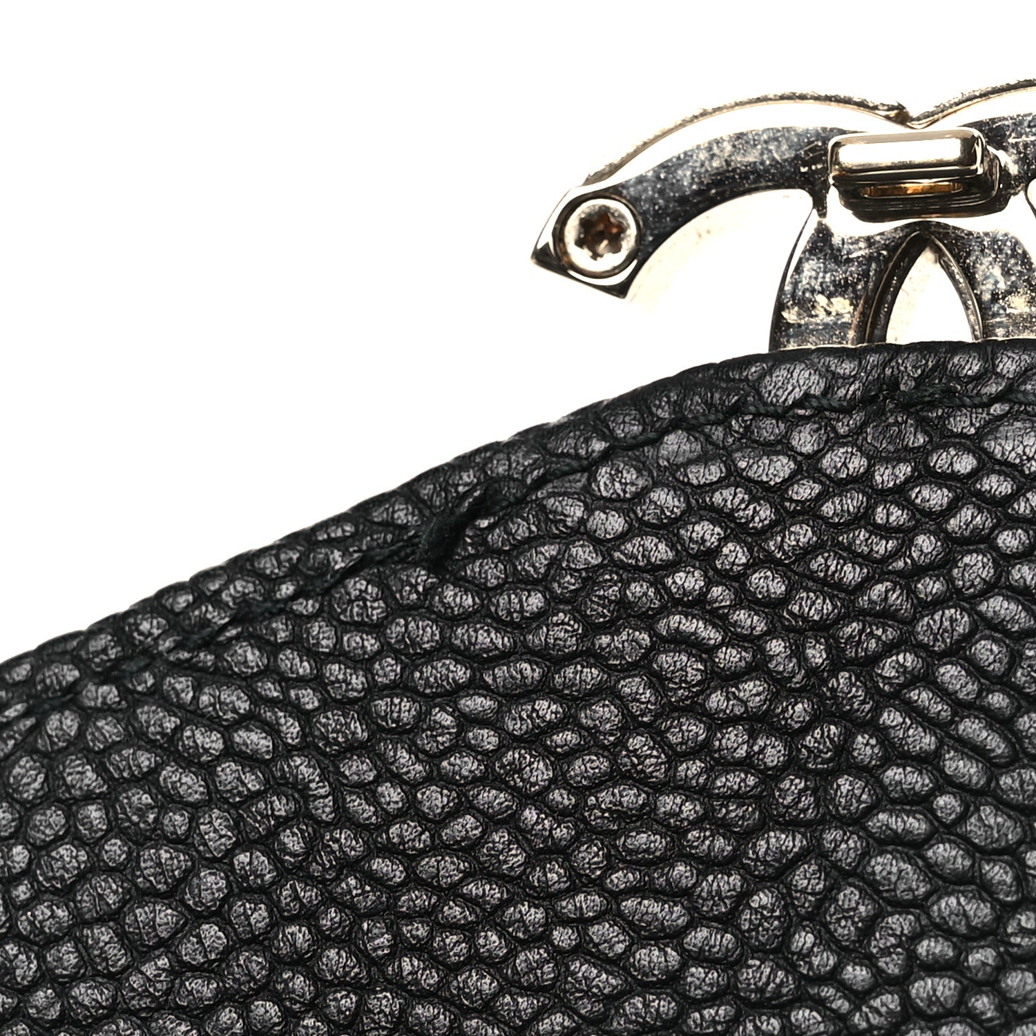 Chanel Caviar Quilted Thread CC Compact Flap Wallet Black 12 of 14