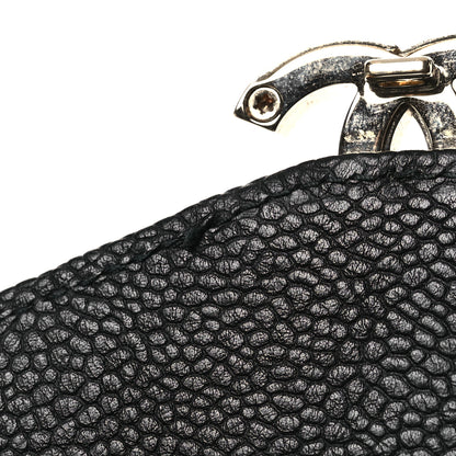 Chanel Caviar Quilted Thread CC Compact Flap Wallet Black 12 of 14