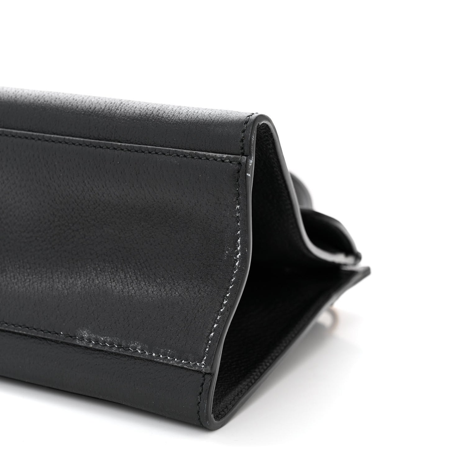 Grained Calfskin Web Crystal Butterfly Stripe Medium Totem Top Handle Bag Black