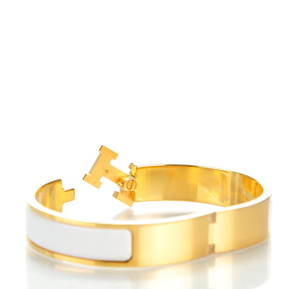 Hermes Enamel Narrow Clic Clac H Bracelet GM White 3 of 5