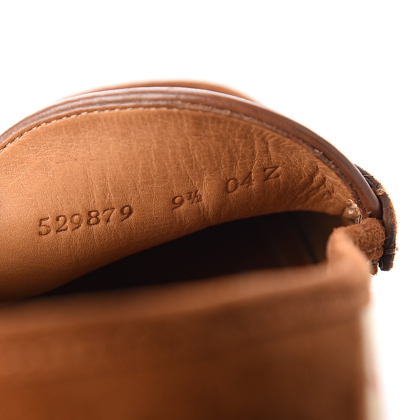 GG Monogram Suede Mens Driver Loafers 9.5 Beige Ruggine Cuir