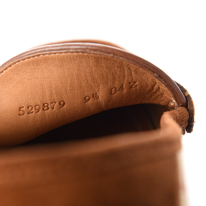 Gucci GG Monogram Suede Mens Driver Loafers 9.5 Beige Ruggine Cuir 10 of 11