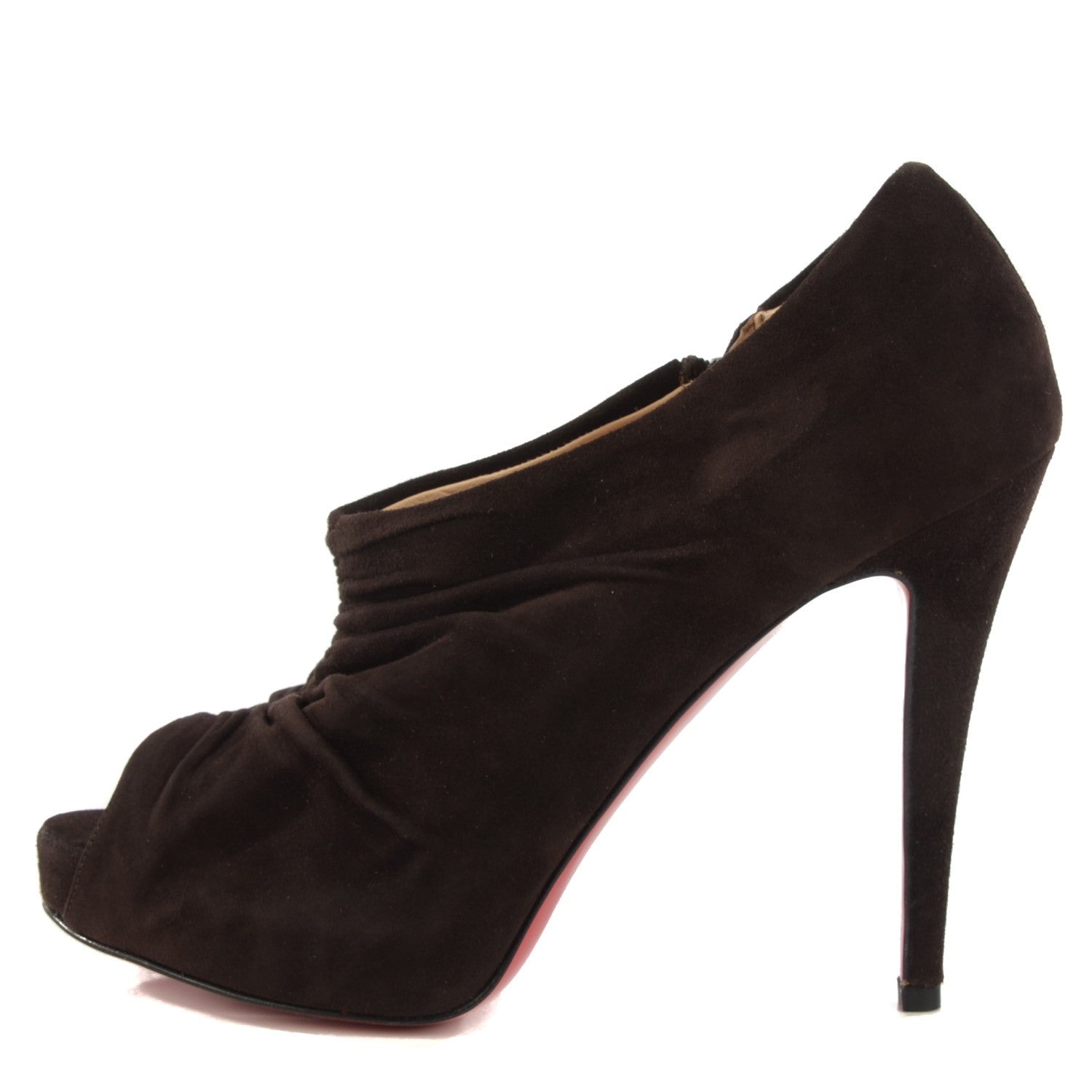Christian Louboutin Suede Treopli 120 Booties 38 Moka 1 of 8