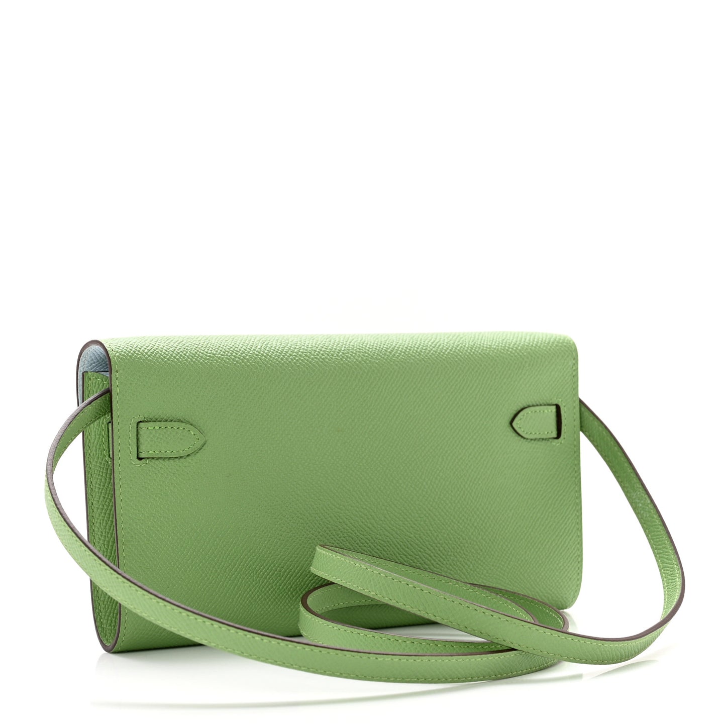 Epsom Kelly Wallet To Go Vert Criquet Blue Brume