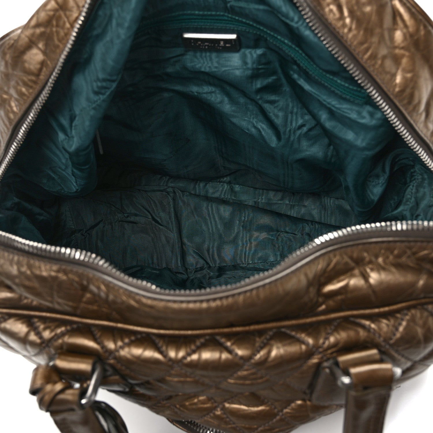 Chanel Metallic Calfskin Paris New York Duffel Bag Bronze 5 of 14