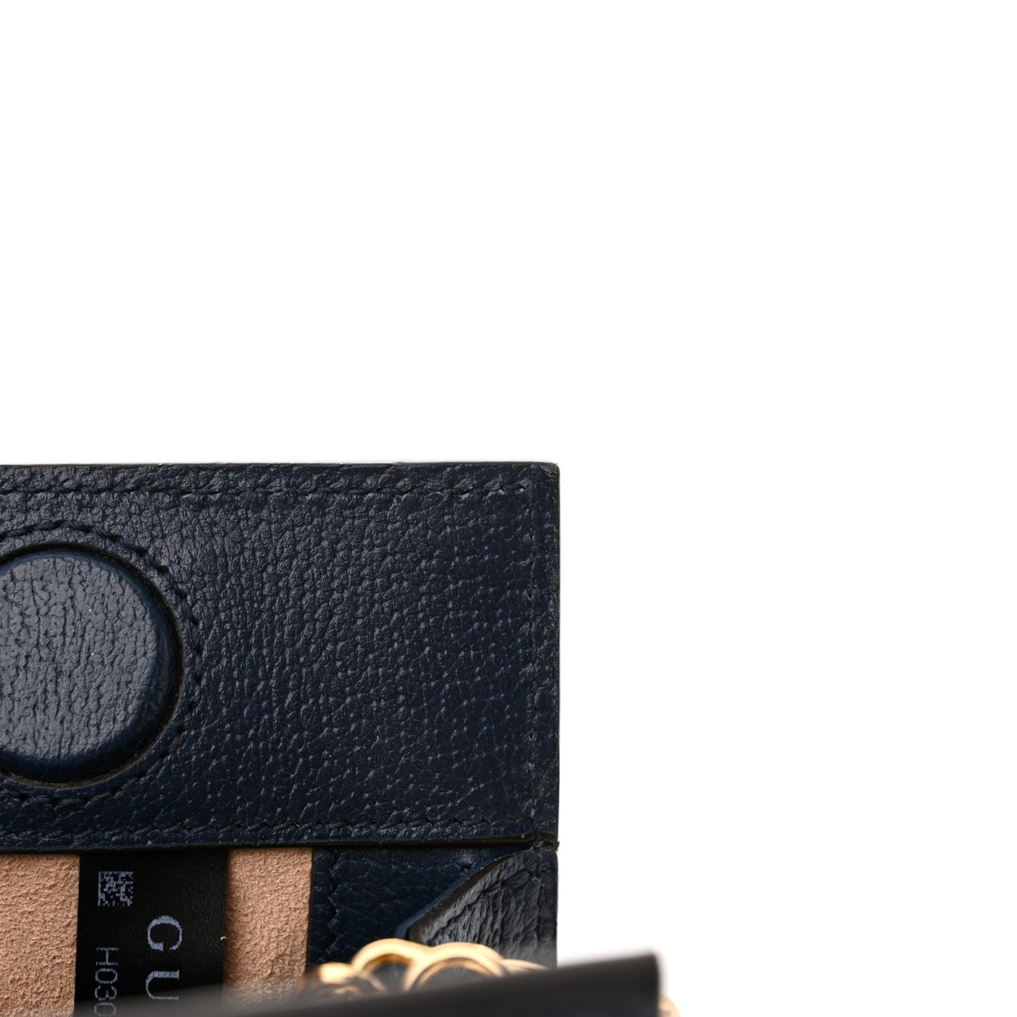 Textured Calfskin Web Small Ophidia Chain Shoulder Bag Blue Agata