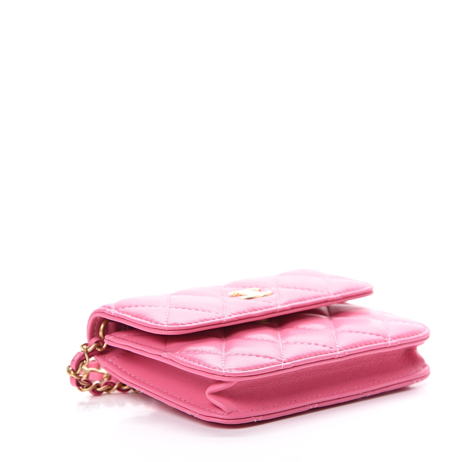Chanel Lambskin Quilted Pearl Crush Clutch With Chain Pink 3 of 11