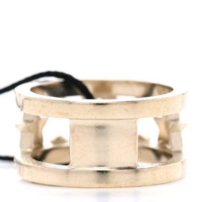 Chanel Metal Crystal CC Star Ring 52 6 Light Gold 3 of 5