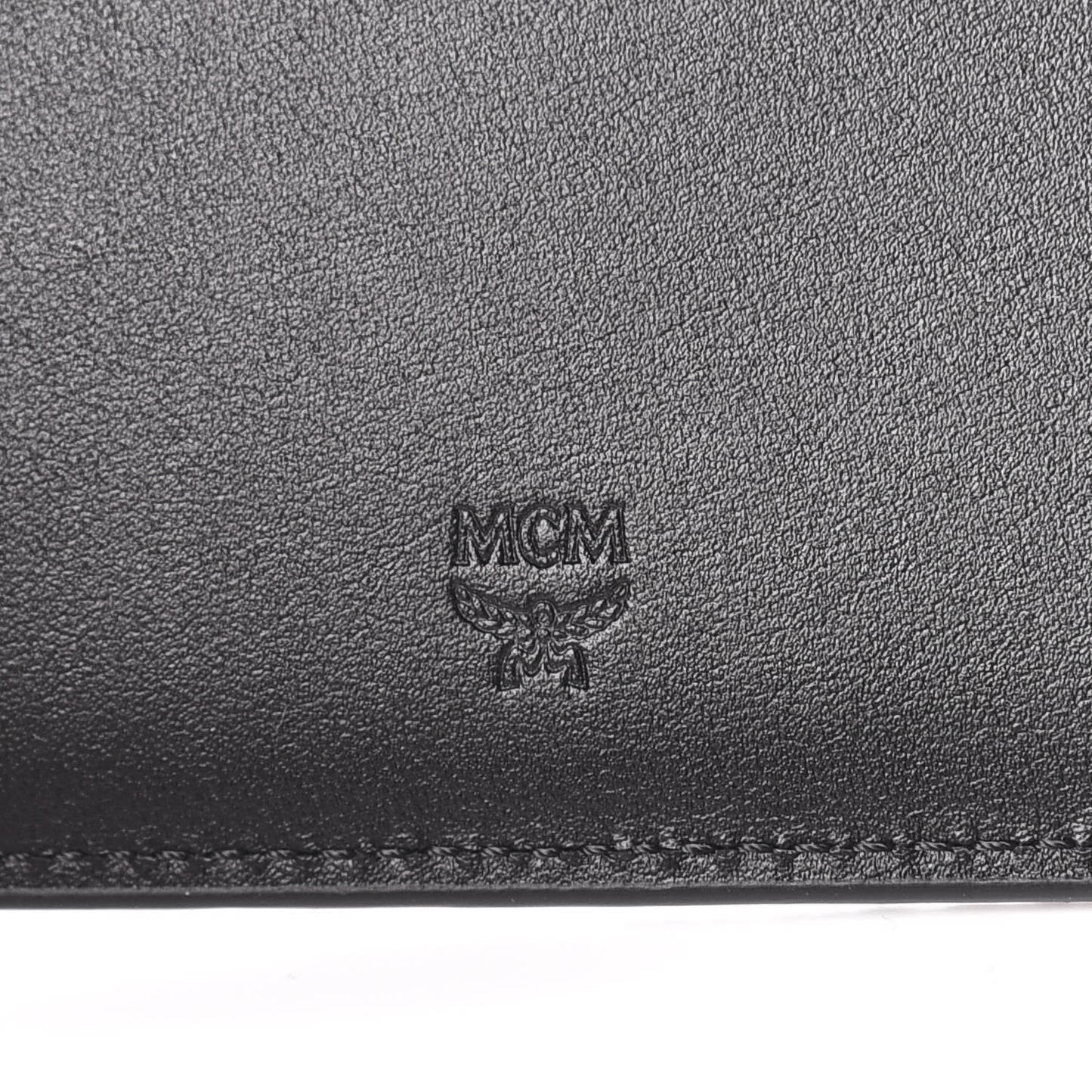 Grained Calfskin Logo Bi-Fold Wallet Black
