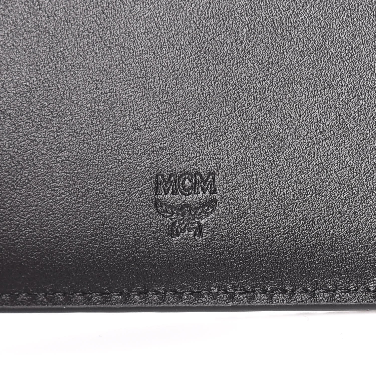 MCM Grained Calfskin Logo Bi-Fold Wallet Black 9 of 9