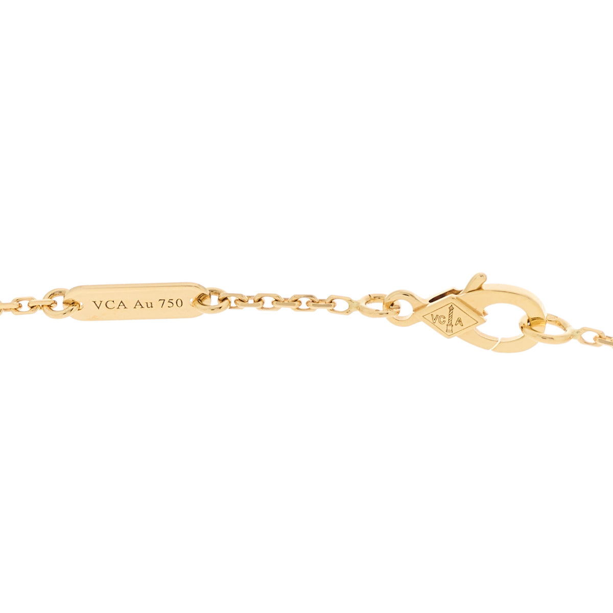 18K Yellow Gold Black Onyx Vintage Alhambra Pendant Necklace