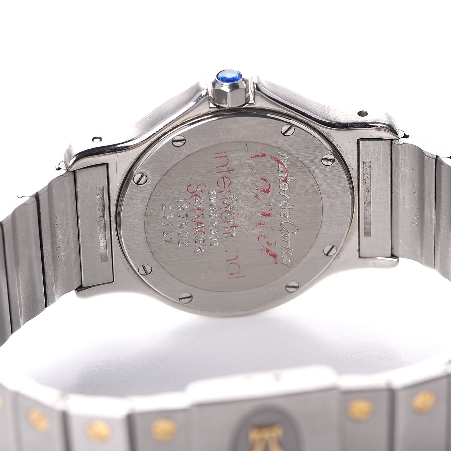Stainless Steel 18K Yellow Gold 29mm Santos Octagon Quartz Watch