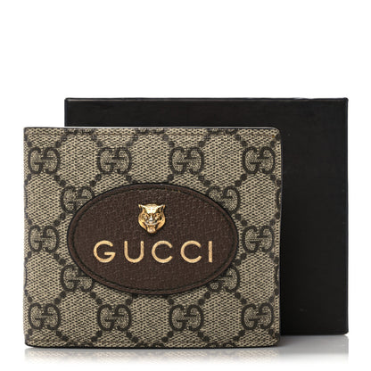 Gucci GG Supreme Monogram Neo Vintage Bi-Fold Wallet Beige Crop New Acero 11 of 11