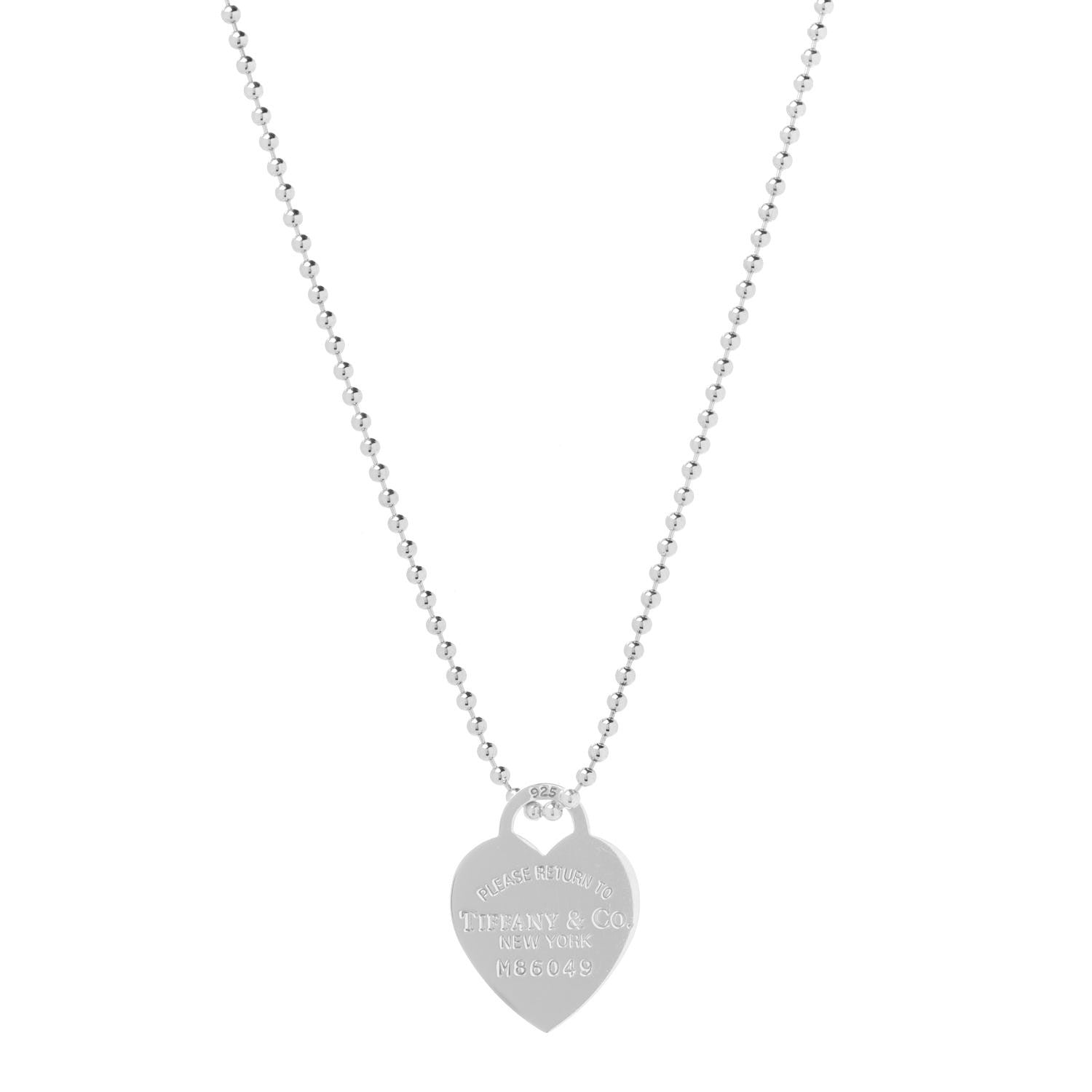 Tiffany Sterling Silver Long Return to Tiffany Heart Pendant Necklace 1 of 6